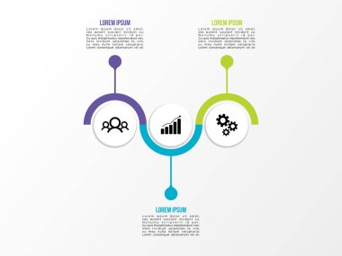 Vektör Infografik tasarım şablonu seçenekleri adımlar ve pazarlama simgeleri ile bilgi grafiği, sunumlar, süreç, diyagramları, yıllık raporlar, iş akışı düzeni için kullanılabilir. Vektör Illustration