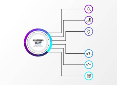 Vektör Infografik tasarım şablonu seçenekleri adımlar ve pazarlama simgeleri ile bilgi grafiği, sunumlar, süreç, diyagramları, yıllık raporlar, iş akışı düzeni için kullanılabilir. Vektör Illustration