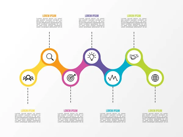 Modello Progettazione Infografica Vettoriale Con Opzioni Passi Icone Marketing Può — Vettoriale Stock