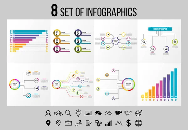 Vector Infographics Elements Template Design Business Data Visualization Timeline Options — Stock Vector