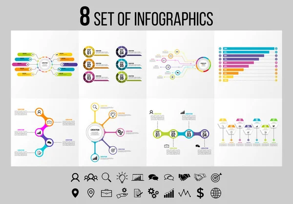 Vector Infographics Elements Template Design Business Data Visualization Timeline Options — Stock Vector