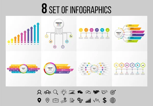 Vector Infographics Elements Template Design Business Data Visualization Timeline Options — Stock Vector