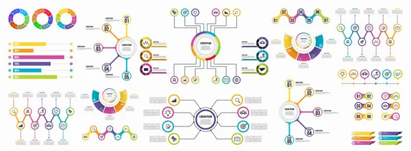 Infographics Vektör Mega Koleksiyonu. Pazarlama Simgeleri ile İş Veri Görselleştirme Tasarım ŞablonBilgi Grafiği Zaman Çizelgesi set en yararlı iş akışı, sunum, diyagramlar, raporlar için kullanılabilir
