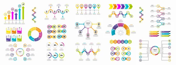 矢量信息图元素模板设计 带有选项步骤和市场营销图标的业务数据可视化时间线 — 图库矢量图片#