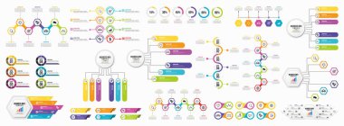Infographics Vektör Mega Koleksiyonu. Pazarlama Simgeleri ile İş Veri Görselleştirme Tasarım ŞablonBilgi Grafiği Zaman Çizelgesi set en yararlı iş akışı, sunum, diyagramlar, raporlar için kullanılabilir