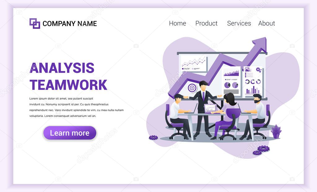 Modern Flat design concept of Business analysis with characters 