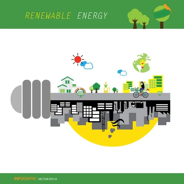 Bio Groene Pictogrammen Het Gebied Van Ecologie Infographic — Stockvector