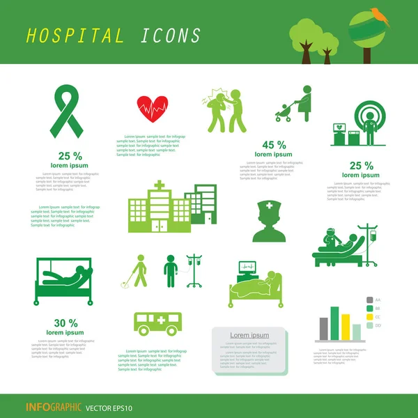 Ikonen Für Arzt Und Krankenhaus Isoliert Auf Weißem Hintergrund Stockillustration