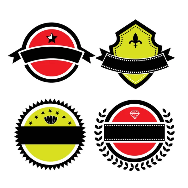 Etiquetas Conjunto Insignias Retro Vintage — Vector de stock