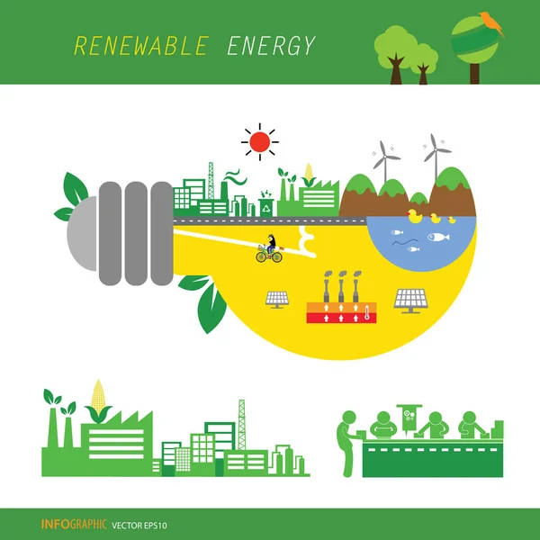 Bio Grüne Ökologie Und Infografik Symbole — Stockvektor