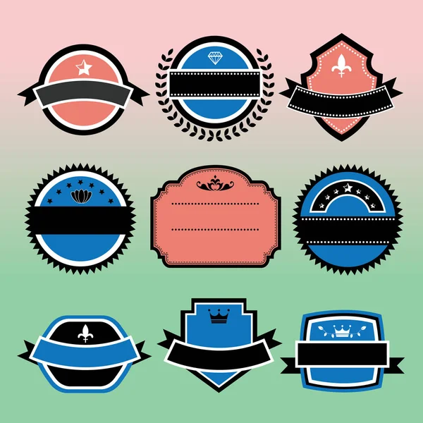 Etiquetas Conjunto Insignias Vintage Sobre Fondo Colorido — Vector de stock