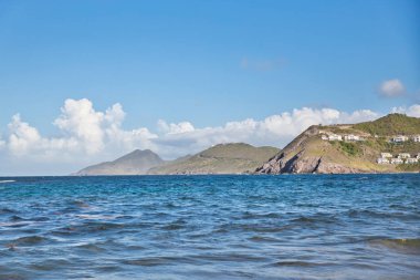 St Kitts Güney Yarımadası adasının görünümü