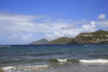 St Kitts Güney Yarımadası adasının görünümü