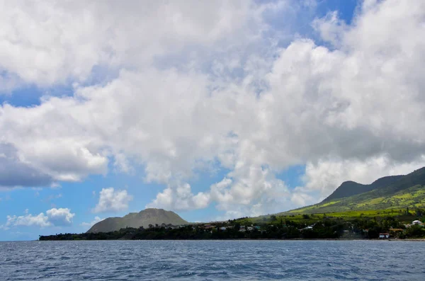 Blick Auf Schwefelhügel Festung Nationalpark Kitts Aus Dem Ozean — Stockfoto