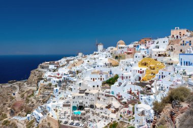 Güzel Yunan mimari Oia Town, Santorii Island, Yunanistan
