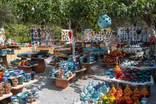 Opslag Van Handgemaakte Keramische Producten Kreta Griekenland — Stockfoto