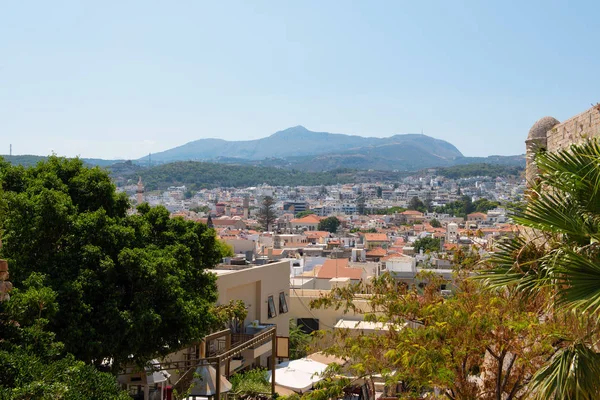 Letecký Panoramatický Pohled Město Rethymno Ostrov Kréta Řecko — Stock fotografie