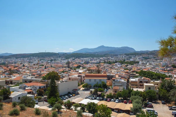 Vista Panorámica Aérea Ciudad Rethymnon Isla Creta Grecia — Foto de Stock