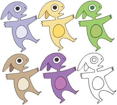 Canavar karikatür el eğlenceli çizim çocuk mutlu hayvan çizmek