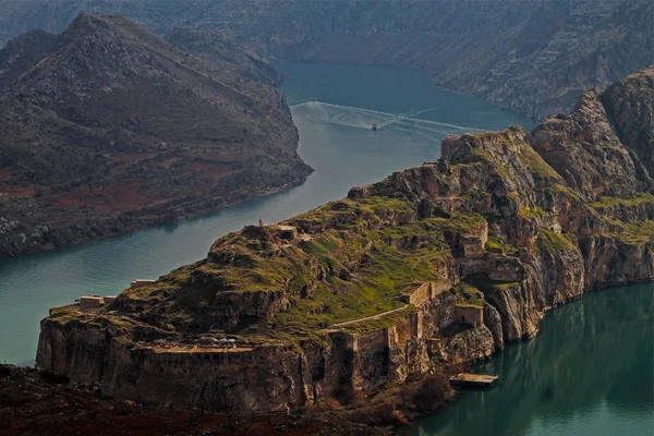 Rumkale Landschaft Vordergrund Halfeti Und Rumkale Gazantep Und Sanliurfa Der — Stockfoto