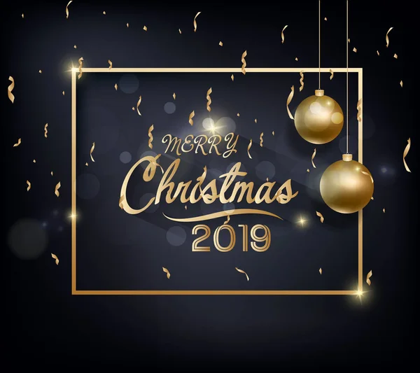 Bonne Année 2019 Joyeux Noël — Image vectorielle
