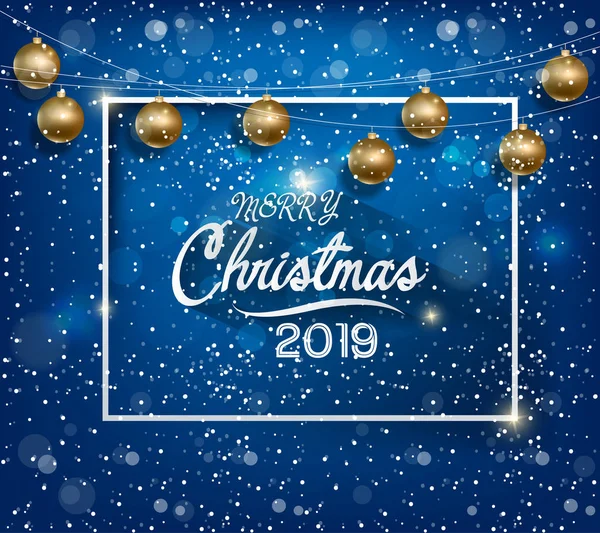 Happy New Year 2019 Merry Christmas — Stockvector