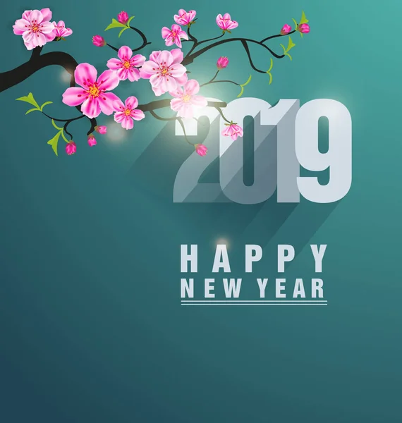 Feliz Ano Novo 2019 Ano Novo Chienese Ano Porco — Vetor de Stock