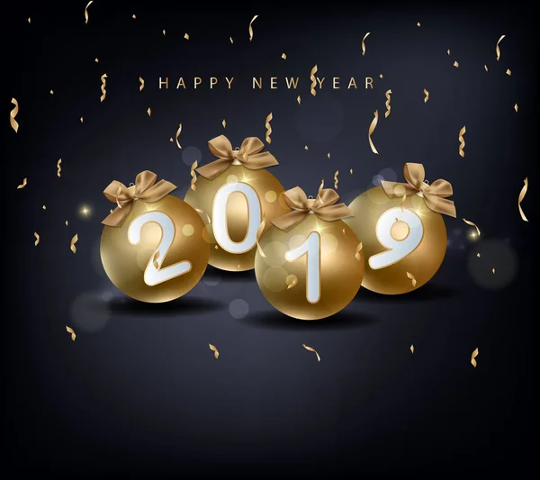 幸せな新しい年 2019 Chienese 新年度 — ストックベクタ