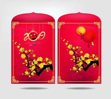 Mutlu yeni yıl 2019. Chienese yeni yıl, yıl domuzun