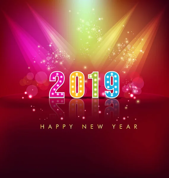 新年快乐2019 Chienese 的新年 猪的年 — 图库矢量图片