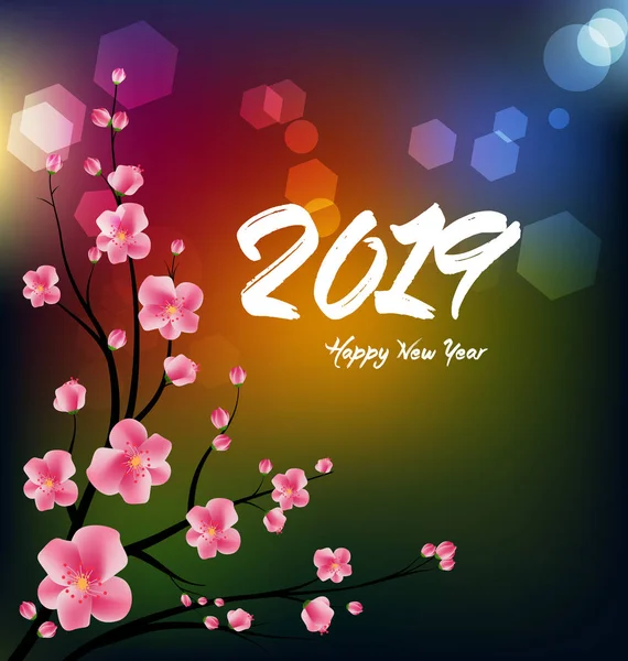 Mutlu Yeni Yıl 2019 Chienese Yeni Yıl Yıl Domuzun — Stok Vektör