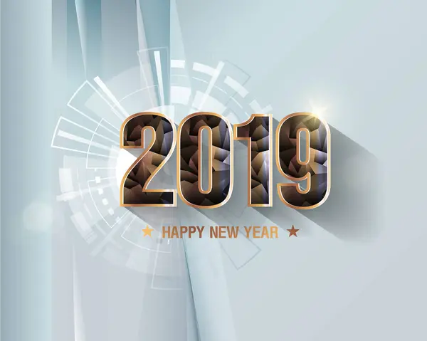 Wesołych Świąt Szczęśliwego Nowego Roku 2019 — Wektor stockowy