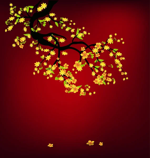 Marco Sakura Acuarela Fondo Con Ramas Cerezo Flor Dibujado Mano — Vector de stock