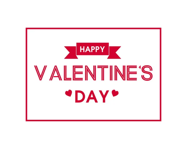 Esquissé Main Happy Valentine Day Text Valentine Day Logotype Badge — Image vectorielle