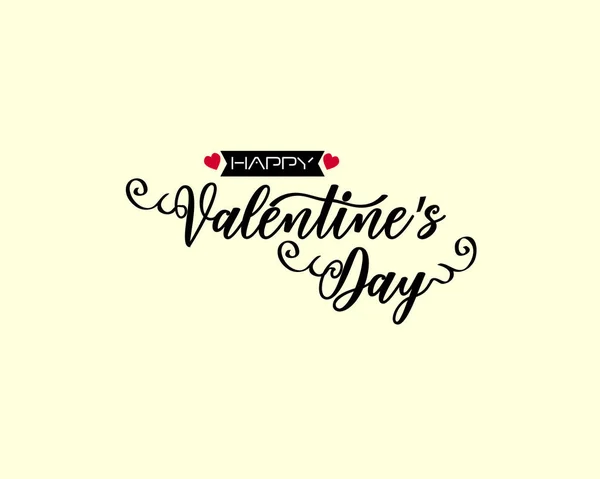 Esquissé Main Happy Valentine Day Text Valentine Day Logotype Badge — Image vectorielle