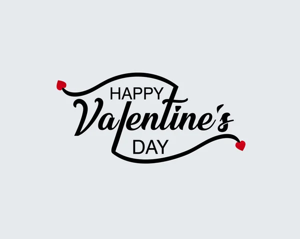 Esquissé Main Happy Valentine Day Text Valentine Day Logotype Badge — Image vectorielle