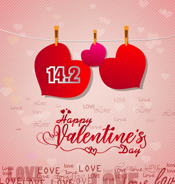 Mâna Schițat Textul Happy Valentine Day Logo Pictograma Ziua Îndrăgostiților — Vector de stoc