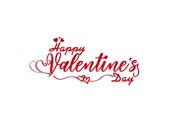 Hand Sketched Happy Valentine Day Text Valentine Day Logotype Badge — Stock Vector