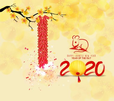 Happy yeni yıl 2020, mutlu Noeller. Mutlu Çin yeni yıl 2020 Rat yıl, Çince karakterler demek mutlu yeni yıl, zengin. ay yeni yıl 2020.