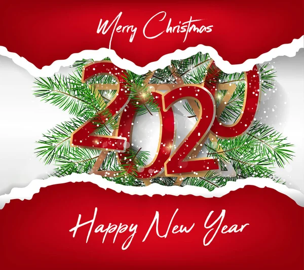 Šťastný Nový Rok 2020 Veselé Vánoce Šťastný Čínský Nový Rok — Stockový vektor