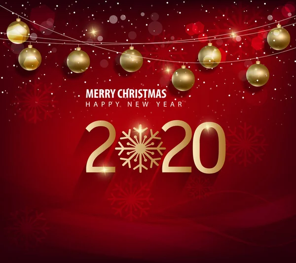 Frohes Neues Jahr 2020 Frohe Weihnachten Frohes Chinesisches Neues Jahr — Stockvektor