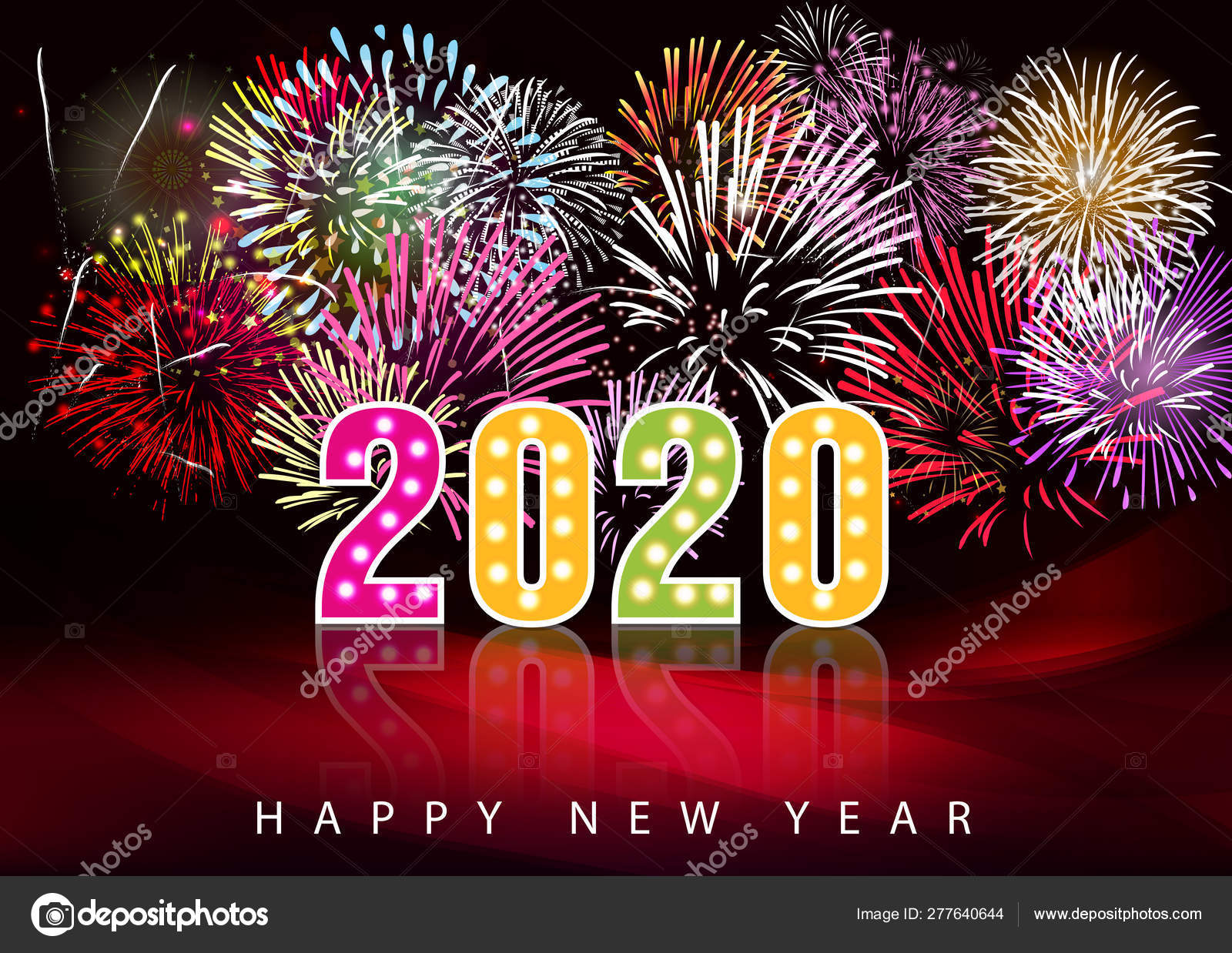 Happy New Year 2020 Merry Christmas — Stock Vector © kimminthien #277640644