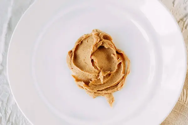 Manteiga Amendoim Grossa Close Alimentação Saudável — Fotografia de Stock