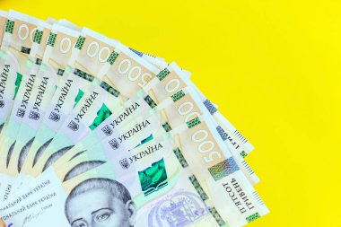 Ukrayna parası Hryvnia. 500 UAH 'ın yeni faturaları