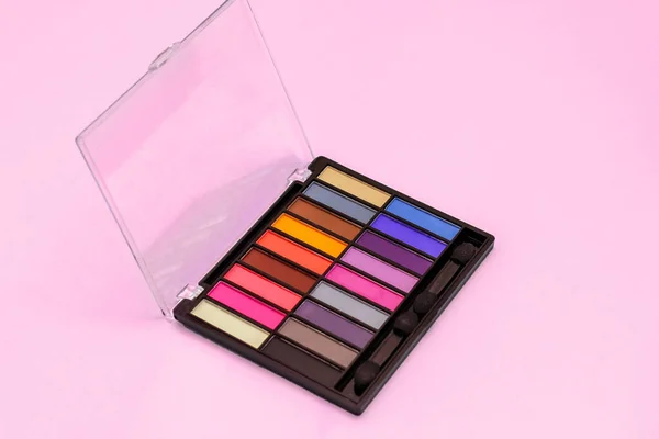 Paleta Sombra Ojos Multicolor Los Colores Brillantes Los Matices Los — Foto de Stock