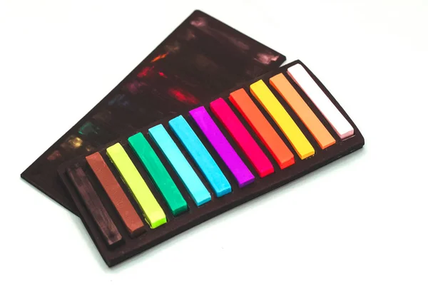 Set Van Veelkleurige Droge Pastels Voor Schilderen Creativiteit — Stockfoto