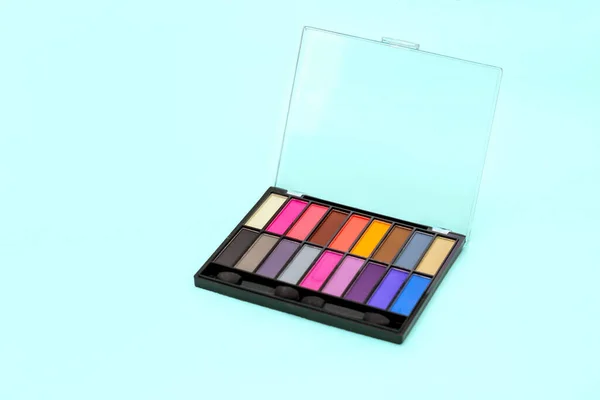 Multi Colored Eye Shadow Palette Bright Colors Shades Cosmetics Minimalism — Stock Photo, Image
