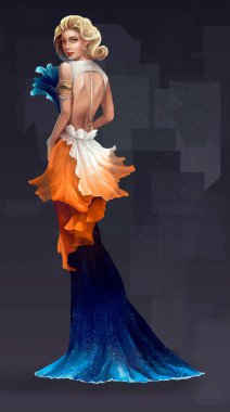 yüksek toplumdan bir kadının Illustration