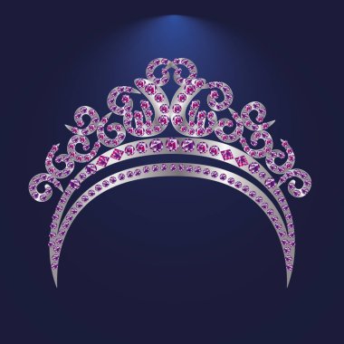 resimde taç taç kadınların düğün bir taşla - hisse senedi vektör