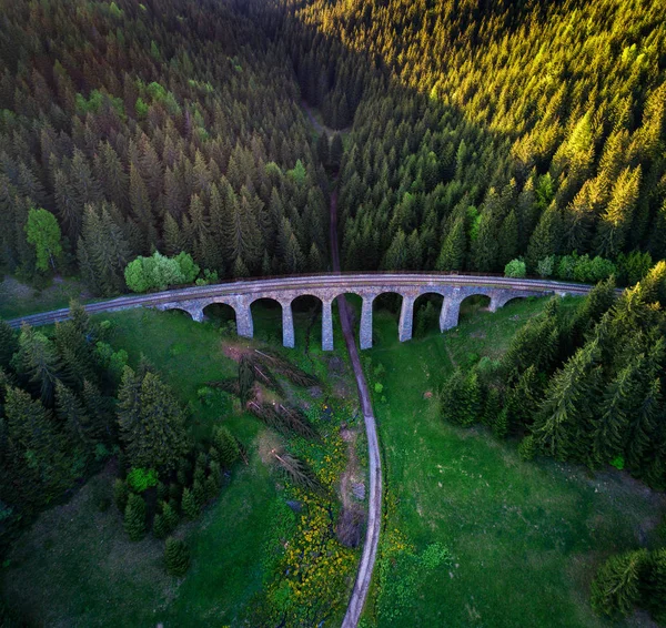 Historiska järnväg viaduct nära Telgart i Slovakien — Stockfoto